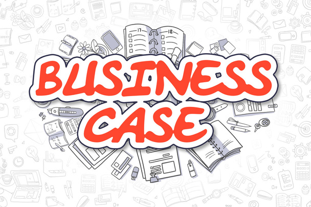 Business Case - Doodle Red Word (en inglés). Concepto de negocio
. - Foto, imagen