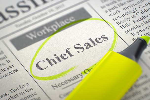Wij verhuren de Chief Sales. 3d. - Foto, afbeelding