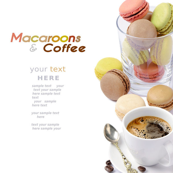 Macaroons and coffee - Foto, immagini