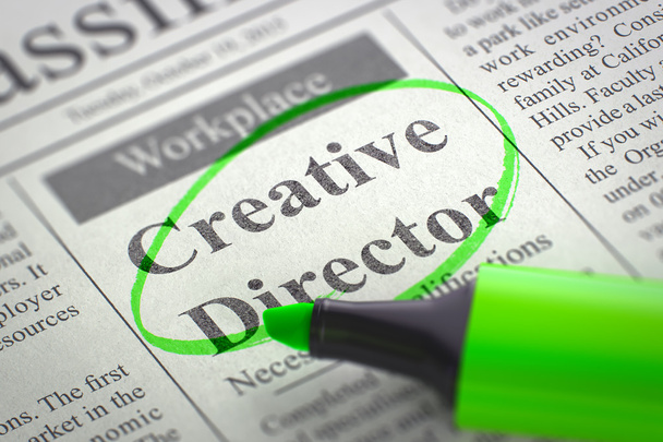 Job Opening Creative Director. 3D. - Photo, Image