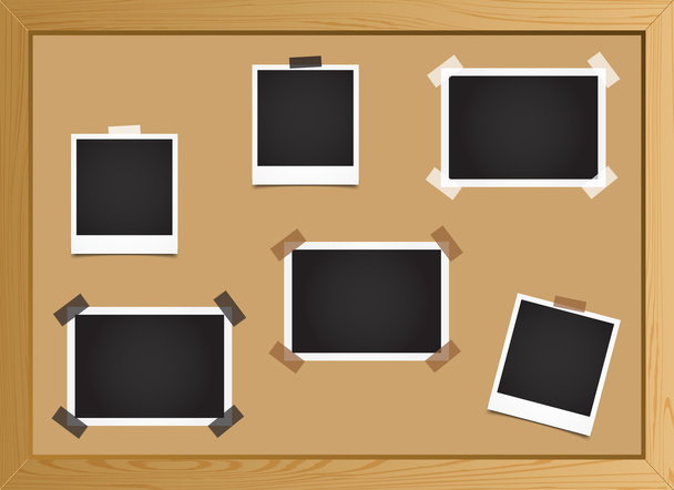 Set pieces of photo frames on the board - Vector, Image