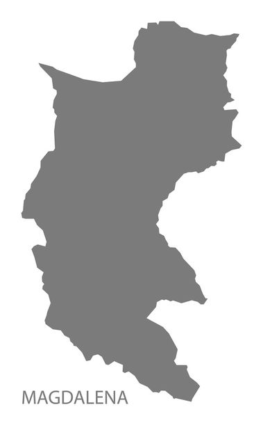 Магдалена Колумбия Карта в сером
 - Вектор,изображение