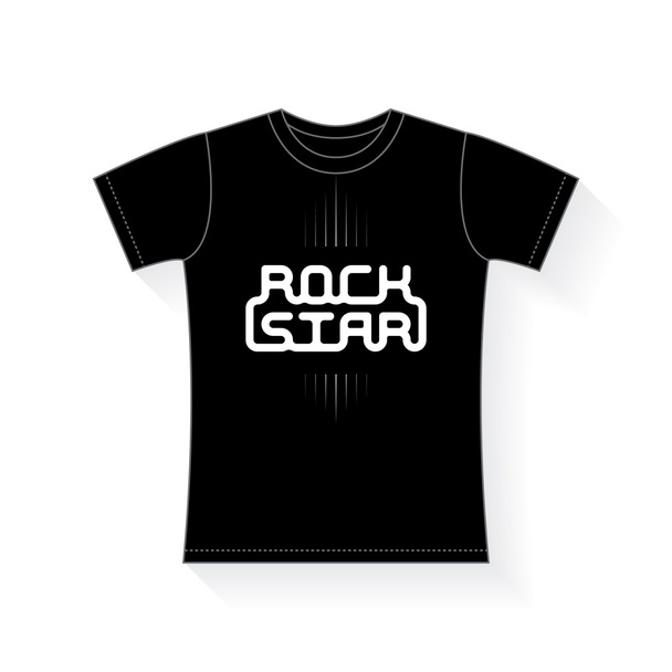  t-shirt logo Rock Star - Vetor, Imagem