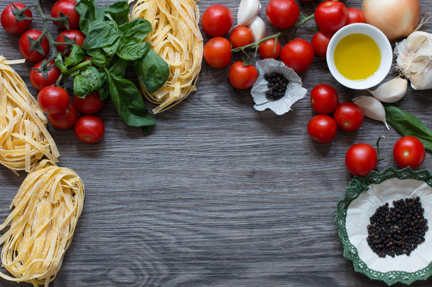 Italian food cooking ingredients for tomato pasta - Fotografie, Obrázek
