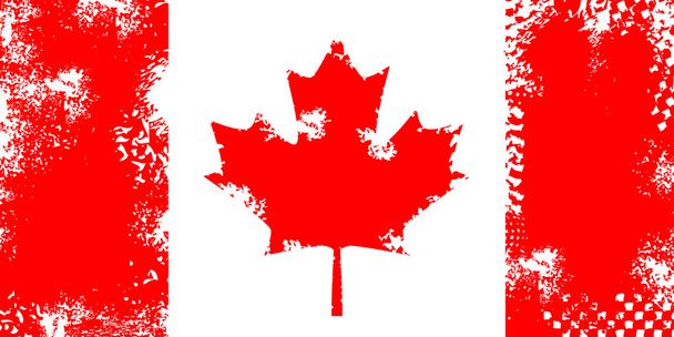 Grunge flag of Canada  - Vector, Image