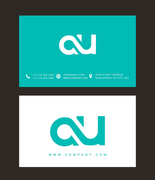 A and U Letters Logo - Vector, Image