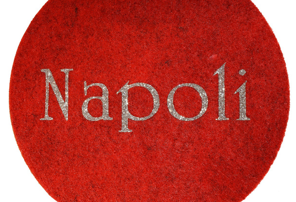 Napoli yazılı bir İtalyan şehir glitter yazı tipi ile - Fotoğraf, Görsel