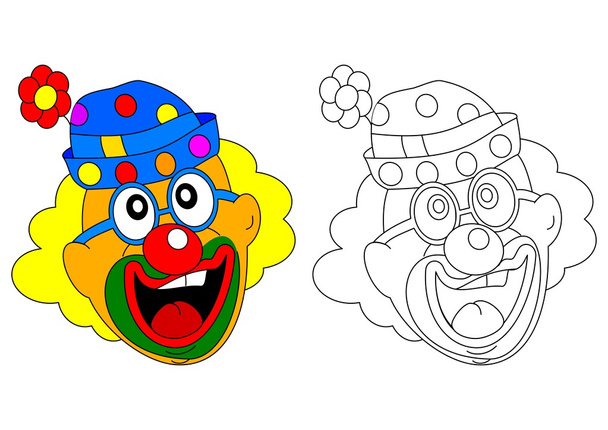 Joyeux clown - livre de coloriage
 - Vecteur, image