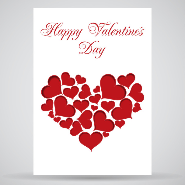 cartão valentine com coração - Vetor, Imagem