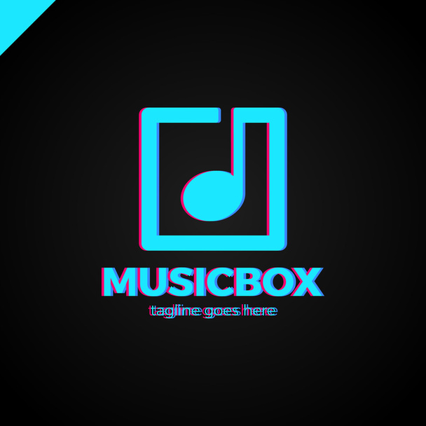 vierkante abstracte muziek Opmerking vector logo pictogram. Dit logo afbeelding vertegenwoordigt ook muziekindustrie, digitale muziek, muzikale app-knop - Vector, afbeelding