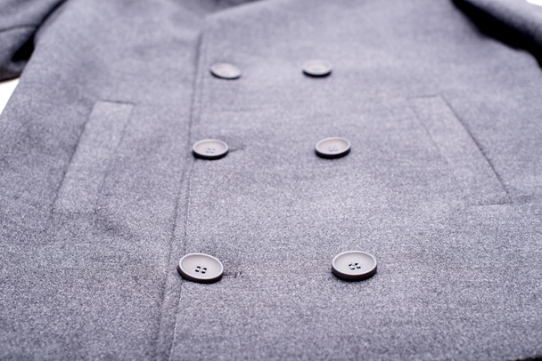 ειδικά κουμπιά για το γκρι παλτό - Φωτογραφία, εικόνα