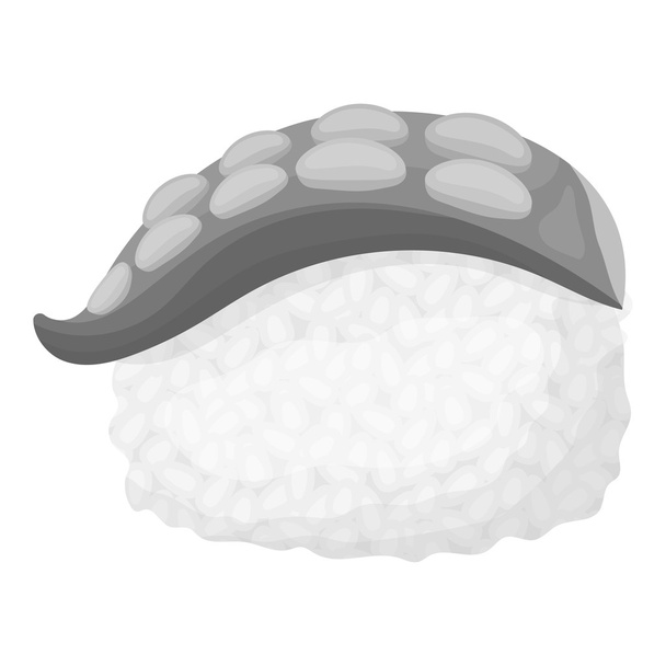 Nigiri icon in monochrome style isolated on white background. Sushi symbol stock vector illustration. - Vetor, Imagem