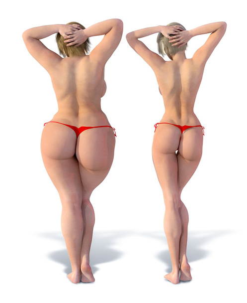 Thin versus Fat from Behind - Photo, Image