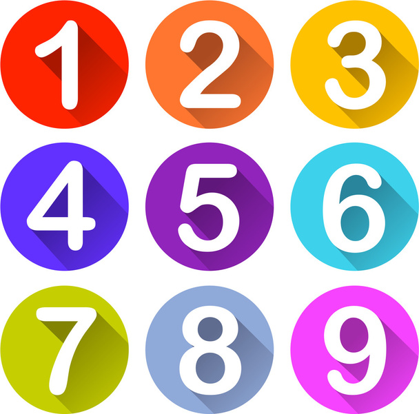 ícones de números coloridos
 - Vetor, Imagem