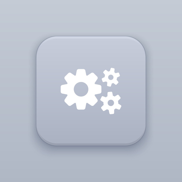 Cogwheel gear mechanism vector settings vector icon - Вектор, зображення