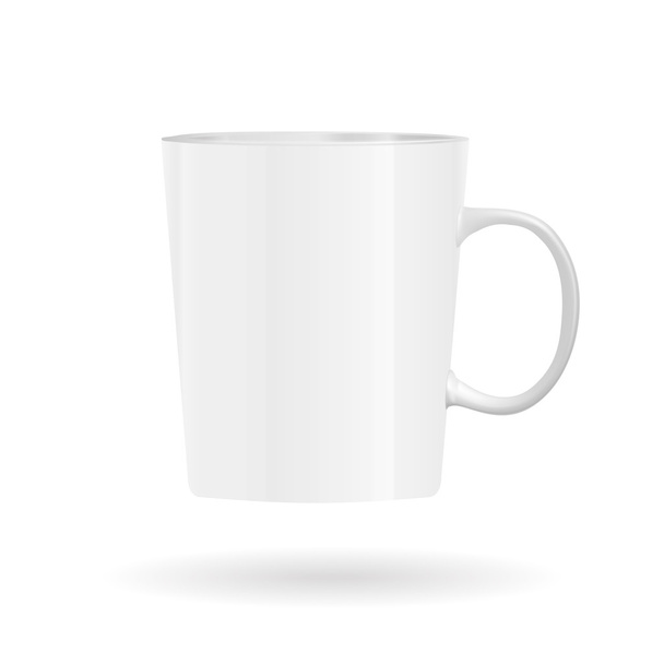 Photorealistic white cup isolated on the white background. - Вектор, зображення