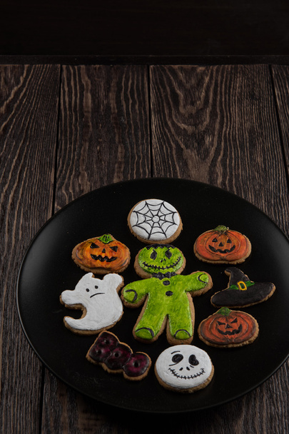 Homemade delicious ginger biscuits for Halloween - Valokuva, kuva
