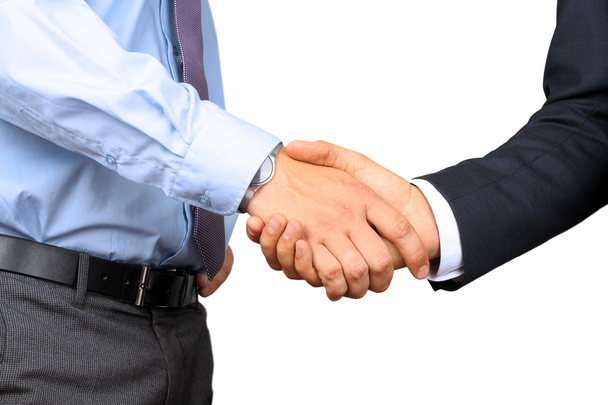 Uomini d'affari di successo che stringono la mano su uno sfondo bianco
 - Foto, immagini