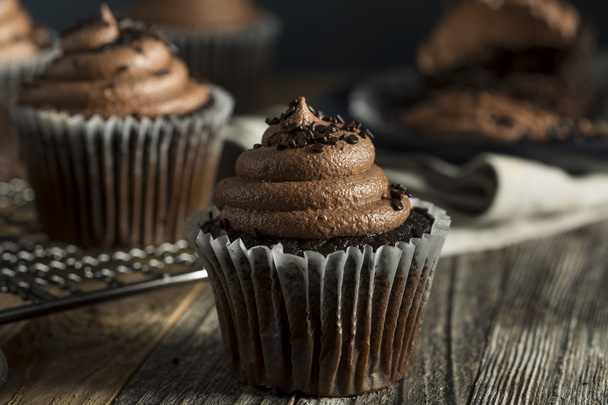 Homemade Sweet Chocolate Cupcakes - Photo, image
