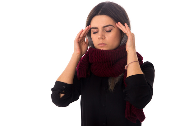 Frau hat Kopfschmerzen - Foto, Bild