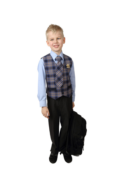 Schoolboy with school backpack - Фото, зображення