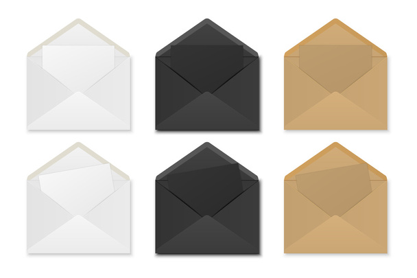 Paper envelopes with sheets. - Vector, Image