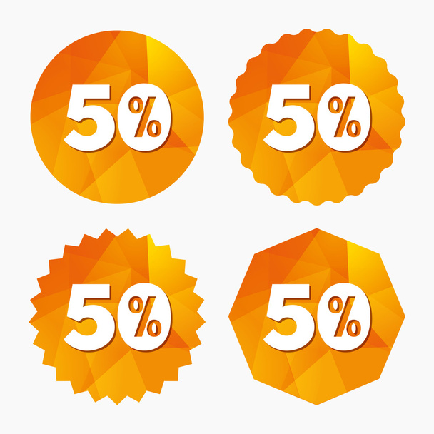 50 percent discount sign icon. Sale symbol. - Vector, Image