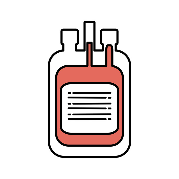 doneren van bloed tas geïsoleerde pictogram - Vector, afbeelding