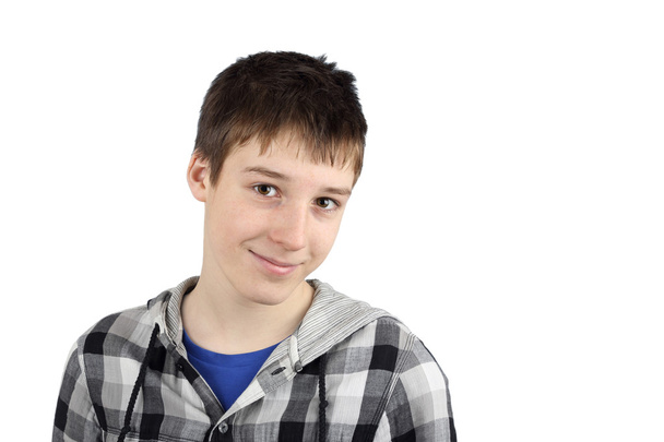Портрет мальчика на белом
 - Фото, изображение