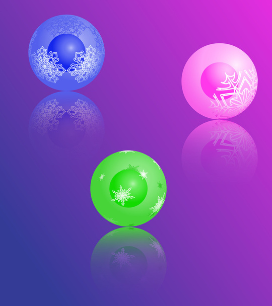 Set of Christmas-tree colorful balls. - Vector, Image
