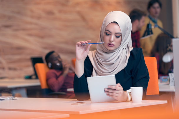 Young Arabic business woman working startup office.  - Fotoğraf, Görsel