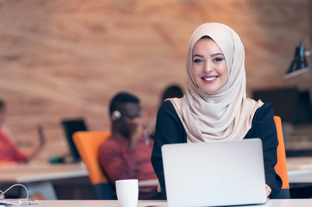 Young Arabic business woman working startup office.  - Фото, изображение