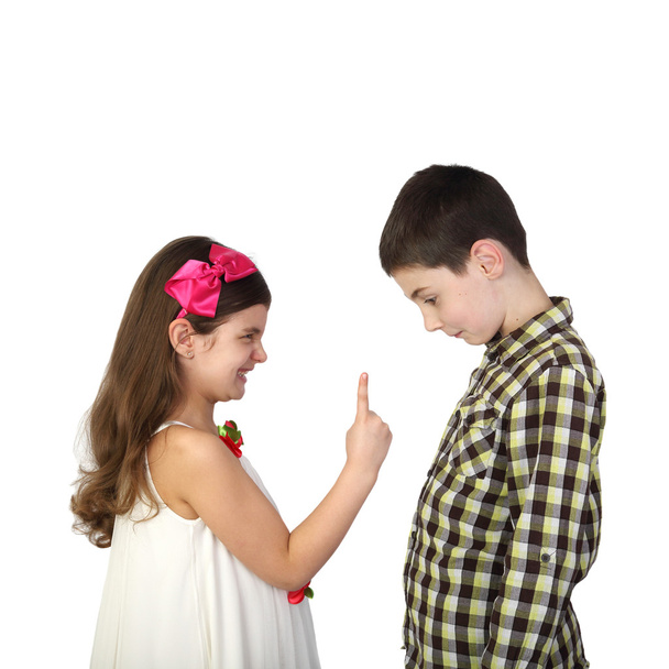 Small girl chastises the boy - Photo, image