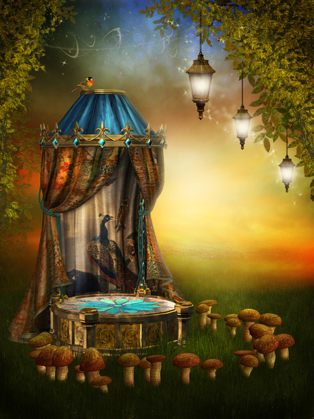 Fairy stage with lamps - Photo, Image