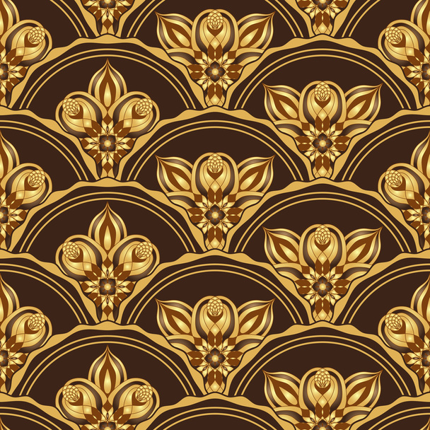 Gold and browne seamless pattern  - Vector, Image