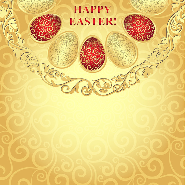 Easter golden frame  - Vector, Image
