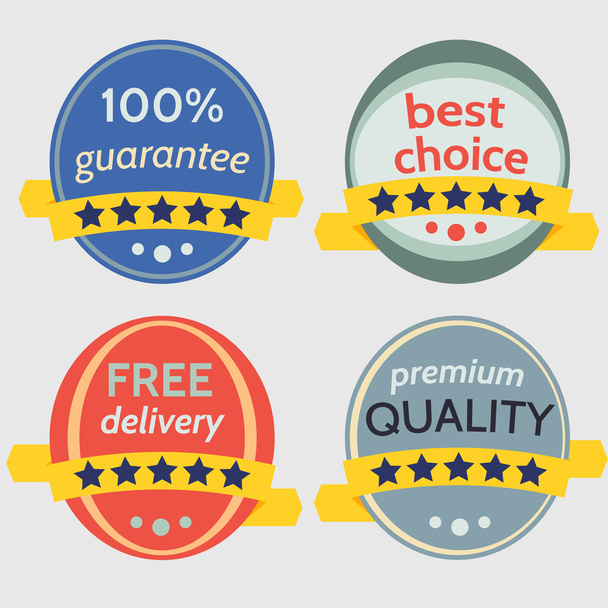 Set of Vector Badges with Ribbons. Ready for Your Text or Design. - Vector, afbeelding