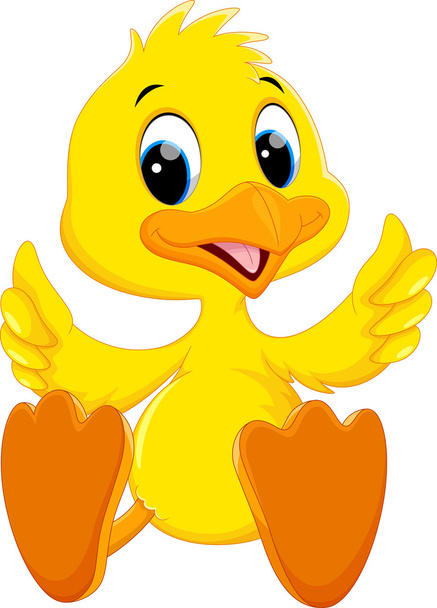 Cute baby duck cartoon thumb  - Vector, Image