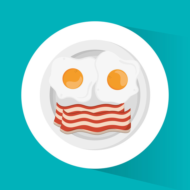卵と朝食デザイン - ベクター画像