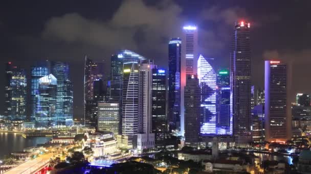 Singapore Skyline at Night - Footage, Video