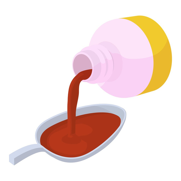 Medical syrup icon, isometric 3d style - Wektor, obraz