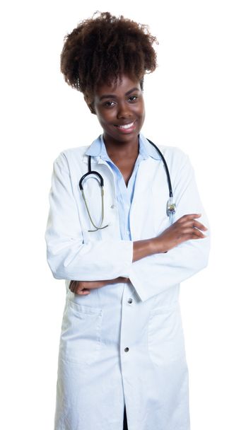 Young african american female doctor with curly hair - Fotografie, Obrázek