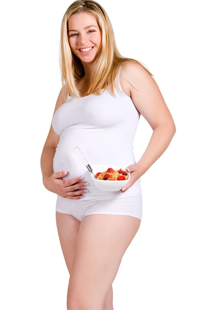 Smiling for healthy food for my pregnant belly - Fotografie, Obrázek