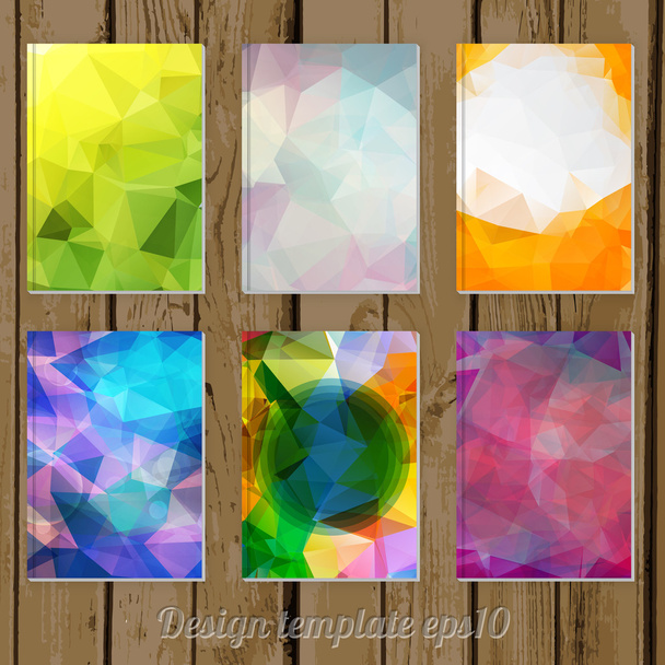 set of geometric colorful cover designs  - Vetor, Imagem