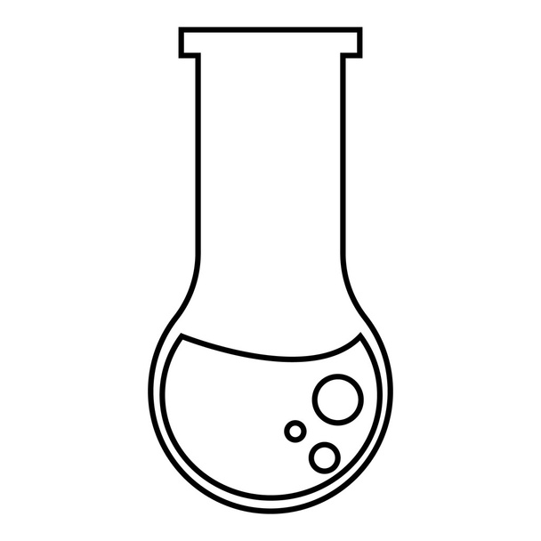 Flask of oil icon, outline style - Vetor, Imagem