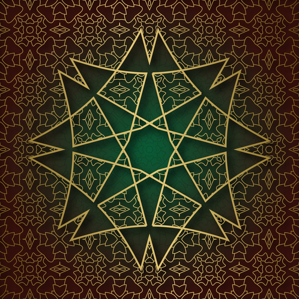 Fondo ornamental tradicional con marco de forma de mandala octogonal
 - Vector, Imagen