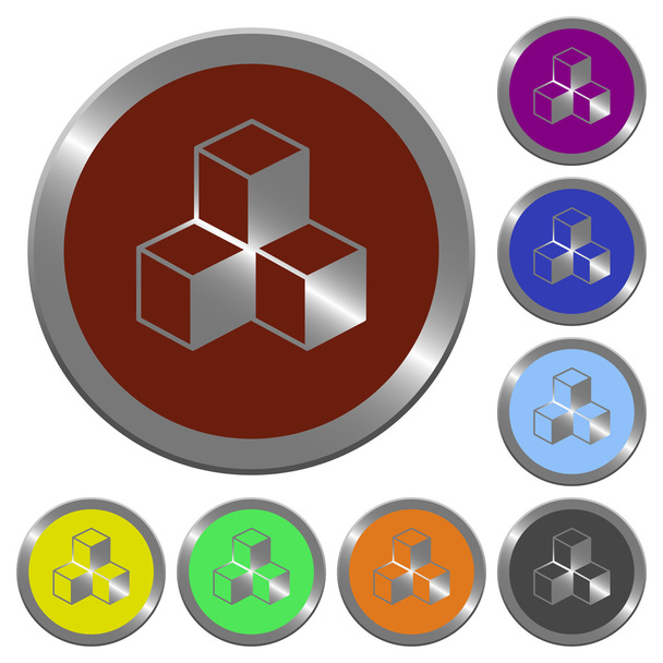 Kleur kubussen knoppen - Vector, afbeelding