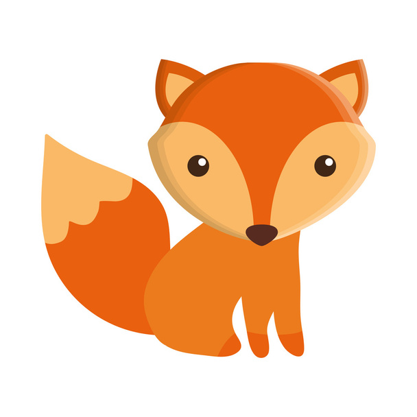 şirin fox izole simgesi - Vektör, Görsel
