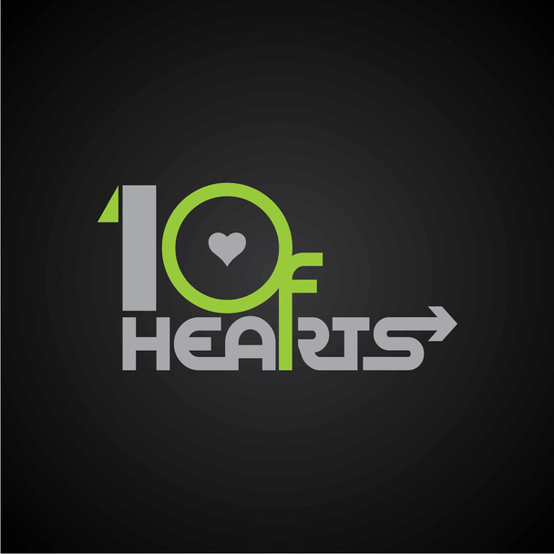 ten of hearts logo - Vector, Image