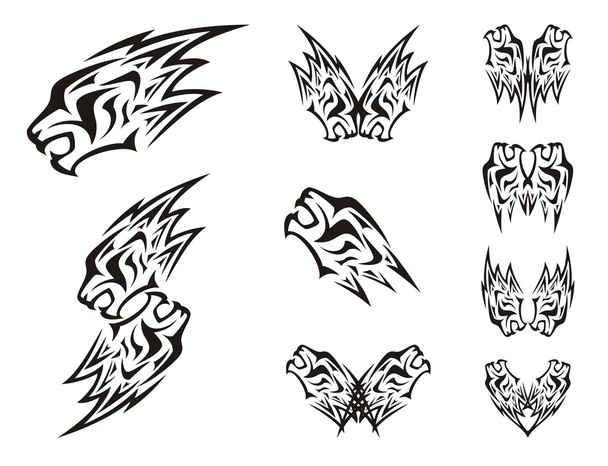 Symboly ze lví hlavy v podobě lightning - Vektor, obrázek